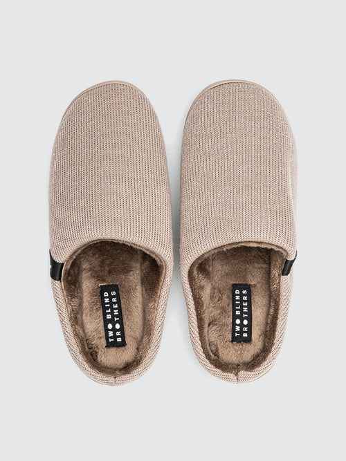 Sweater Slipper in Light Khaki