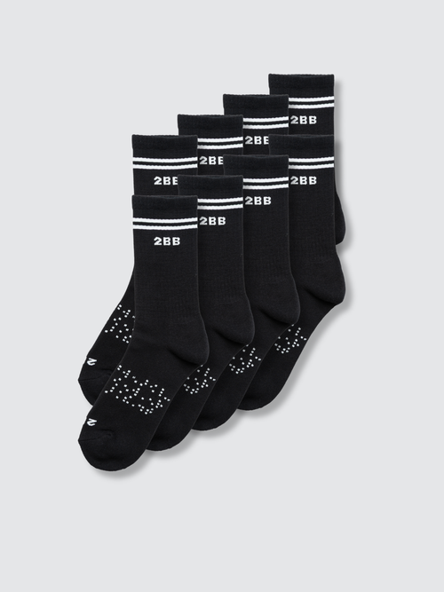 Black Calf Sock Bundle (4 Pairs) in One Size