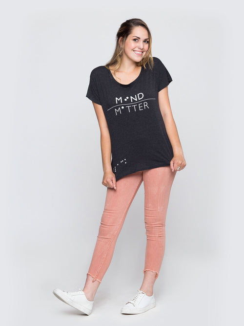 Women's "Mind Over Matter" Graphic Dolman in XS