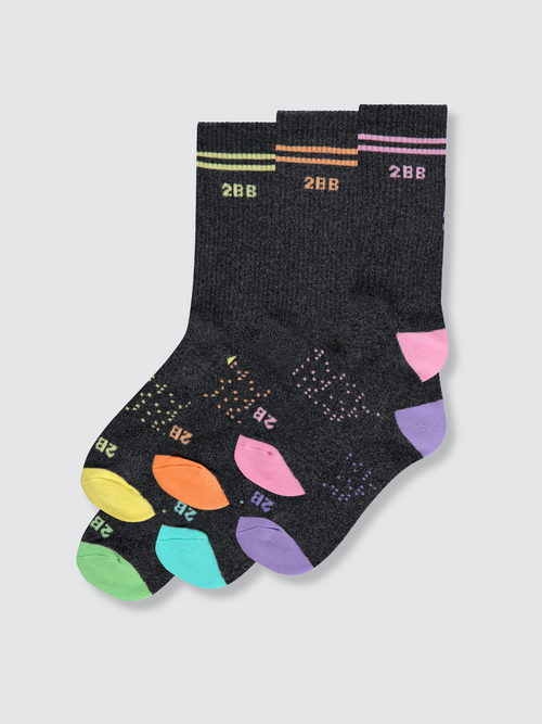 Pastel Rainbow Calf Sock Bundle (6 Pairs) in One Size