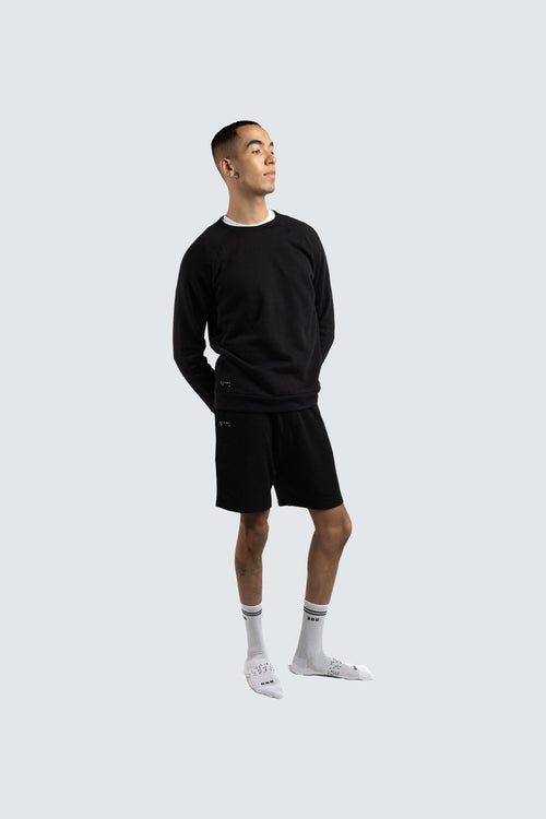 Men's Fleece Raglan in Black