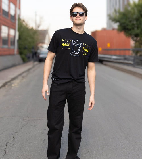 Men's "Half Full" Graphic Crewneck