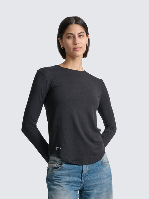 Women's Long Sleeve Crewneck in Black