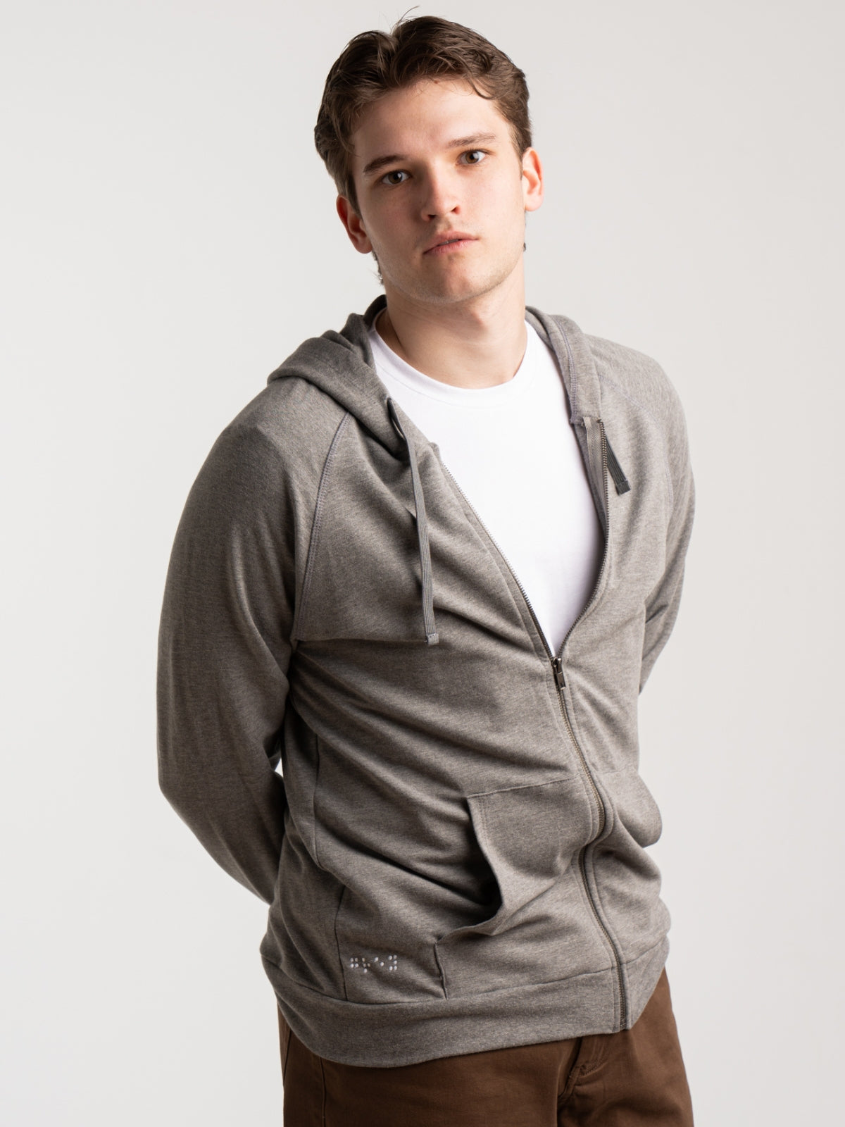 Two Blind Brothers - Mens Men's Zip-Up Hoodie Medium-Grey-Heather