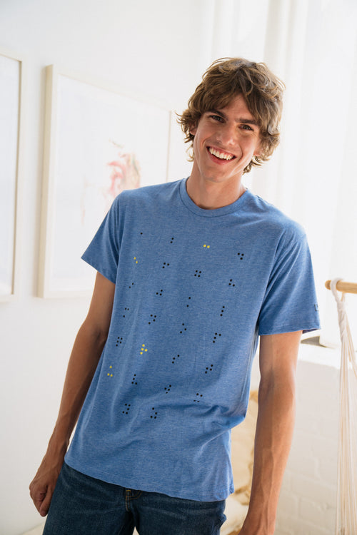 Men's "Cure" Graphic Crewneck in Blue