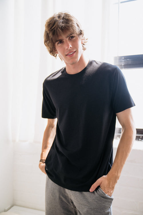 Men's Short Sleeve Crewneck in Black