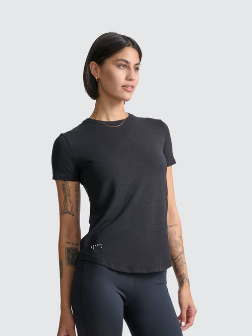 Women's Short Sleeve Crewneck in Black