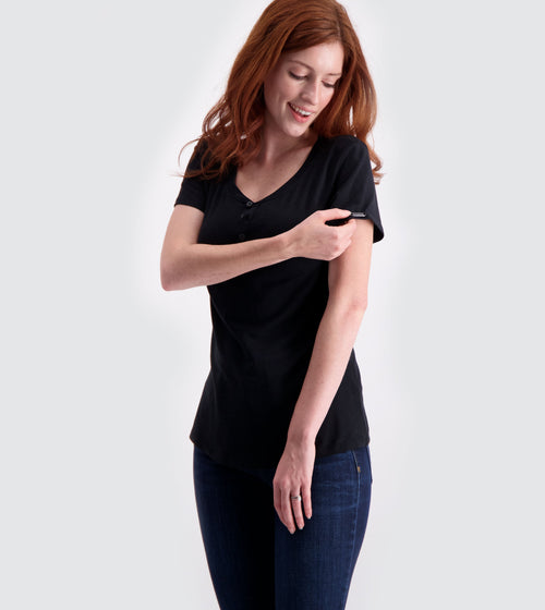 Women's Short Sleeve Henley