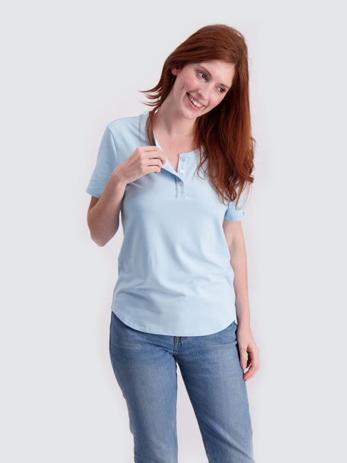 Women's SS Henley in XS