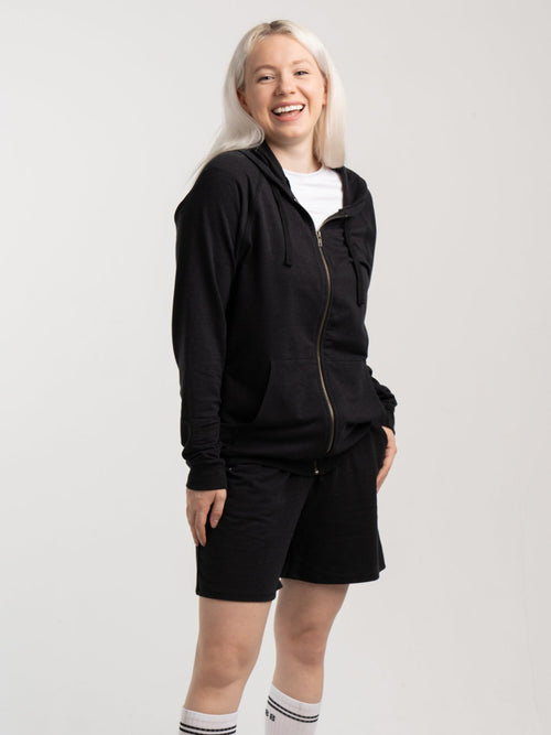 Women's Zip-Up Hoodie in Black